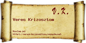 Veres Krizosztom névjegykártya